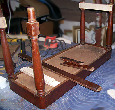 The bench experienced significant structural damage.