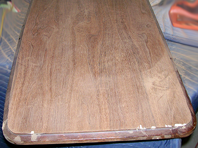 Damage to the bench top finish was extensive. Damage to the bench top finish was extensive.